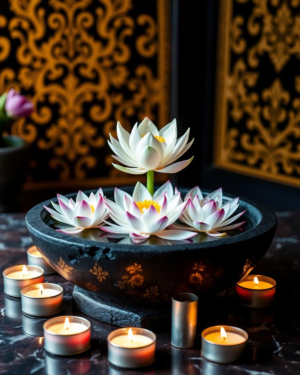 Lotus and candles